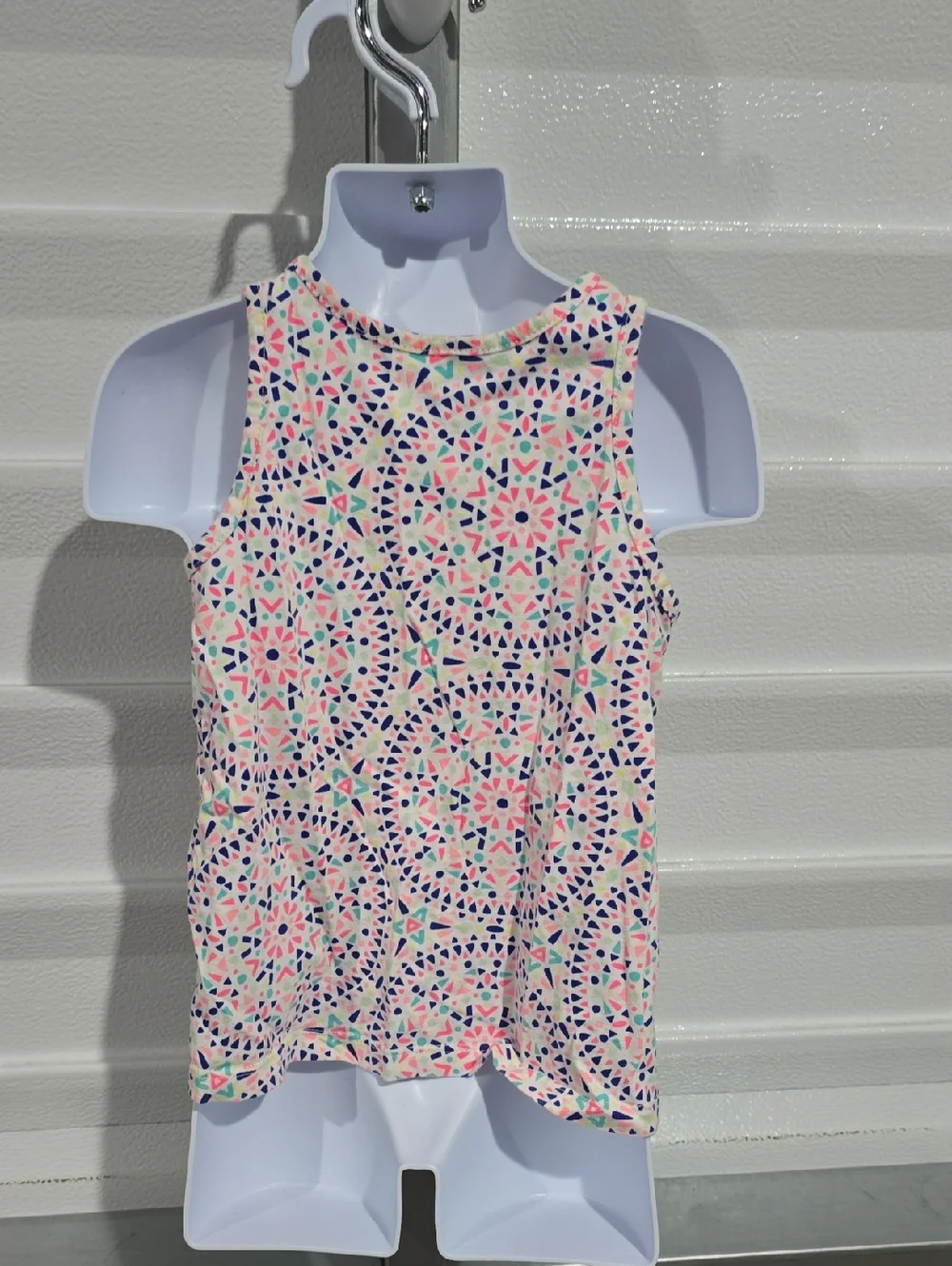 Carter's Pink Geometric Tie-Front Tank Top Size 6